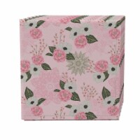 Napkin Set of 4, 100% Cotton, 20x20 , Pink Camellias