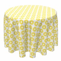 Round Tablecloth, 100% Cotton, 60 Round , Summer Pineapple Slices