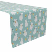 Table Runner, 100% Cotton, 16x108 , Sweet Cats and Ice Cream