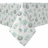 Square Tablecloth, 100% Cotton, 60x60 , Trendy Pastel Succulents