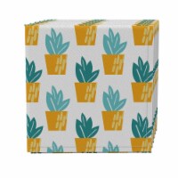 Napkin Set of 4, 100% Cotton, 20x20 , Trendy Succulents