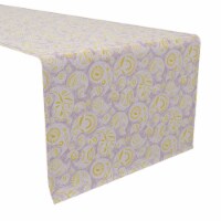 Table Runner, 100% Cotton, 16x90 , Yellow and Purple Doodles
