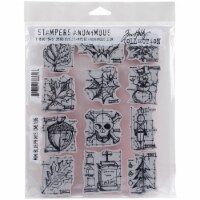 Tim Holtz Cling Stamps 7 X8.5 -Mini Blueprint