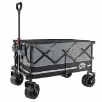 Maxwell Outdoors Collapsible All Terrain Camping Wagon with Silent Wheels, Black