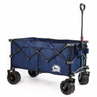 Maxwell Outdoors Collapsible Folding Camping Wagon w/ More Silence Wheels, Navy