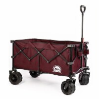 Maxwell Outdoors Collapsible All Terrain Camping Wagon with Silence Wheels, Wine