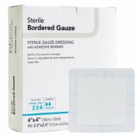 DermaRite Bordered Gauze White Gauze Adhesive Dressing Sterile 4 x 4 25 per Box