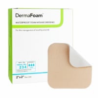 DermaFoam Foam Dressing 2 x 2 Square No Border Waterproof Backing 00290E 10 per Box