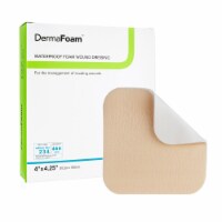 DermaFoam Foam Dressing 4 x 4.25 Rectangle No Border Waterproof Backing 00291E 10 per Box