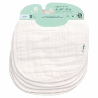 Green Sprouts Muslin Bibs made from Organic Cotton - White