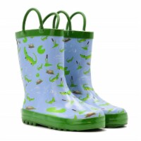 Kids Crocodile Loop Boot with Loop Handles, Crocodile Style Kids Rain Boot, Youth Size 3Y