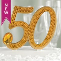 Hortense B Hewitt 20836 Gilded 50th Anniversary Cake Pick Perspective: Main