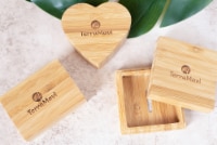 Bamboo Soap Box - 12.5cm x 8.5cm Square-Shaped Bamboo Shower Soap Holder