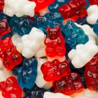100 Pcs Patriotic Candy Red, White, and Blue Gummi Bears (1 lb) Bulk Candy