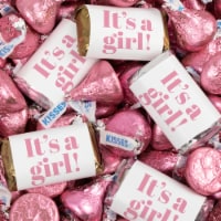 131 Pcs It's a Girl Baby Shower Candy Party Favors Hershey's Miniatures & Kisses (1.65 lbs)