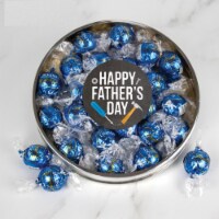 Father's Day Candy Gift Tin with Chocolate Truffles Large Plastic Tin with Sticker