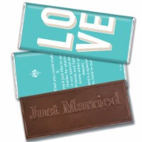 12 Pcs Wedding Candy Party Favors in Bulk Embossed Belgian Chocolate Bars - Love