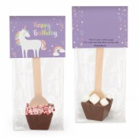 12 Pcs Birthday Hot Chocolate Spoons Milk Chocolate Mini Marshmallows AGBD2
