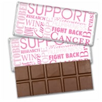 12 Pcs Breast Cancer Awareness Candy Gifts in Bulk Belgian Chocolate Bars - Word Cloud