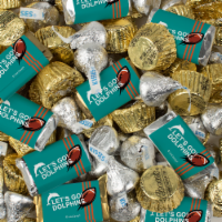 110 pcs Dolphins Football Party Candy Hershey's Chocolate (1.75 lbs)