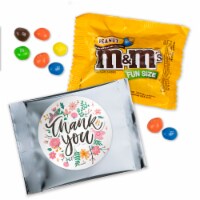 12 Pcs Floral Thank You Candy Peanut M&M's Party Favor Packs Milk Chocolate