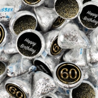 300 Pcs 60th Birthday Candy Chocolate Party Favor Hershey's Kisses Bulk (3lb)