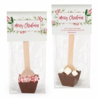 12 Pcs Christmas Hot Chocolate Spoons Milk Chocolate Mini Marshmallows - Merry Christmas