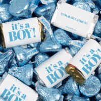 131 Pcs It's a Boy Baby Shower Candy Party Favors Hershey's Miniatures & Kisses (1.65 lbs)