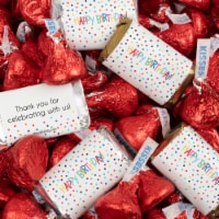 131 Pcs Birthday Candy Party Favors Hershey's Miniatures & Red Kisses (1.65 lbs) - Dots