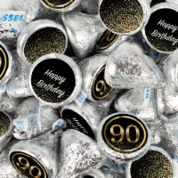 200 Pcs 90th Birthday Candy Chocolate Party Favor Hershey's Kisses Bulk (2lb)