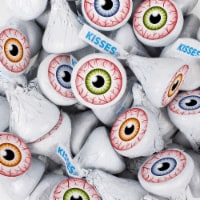 200 Pcs Halloween Party Candy Chocolate Hershey's Kisses (2lb) - Eyeballs
