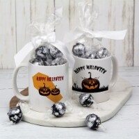 Halloween Candy Gift 11oz Coffee Mug with Dark Chocolate Truffles - Pumpkins