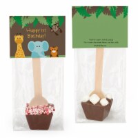 12 Pcs Birthday Hot Chocolate Spoons Milk Chocolate Mini Marshmallows Jungle Safari