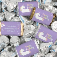 116 Pcs Unicorn Kid's Birthday Candy Party Favors Hershey's Miniatures and Kisses Perspective: Main