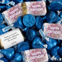131 Pcs Birthday Candy Party Favors Hershey's Miniatures & Dark Blue Kisses (1.65 lbs)