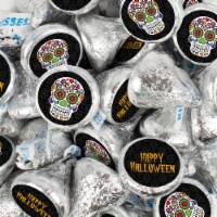 200 Pcs Halloween Party Candy Chocolate Hershey's Kisses (2lb) - Sugar Skulls