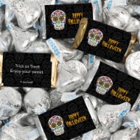 116 Pcs Halloween Candy Party Favors Hershey's Miniatures & Kisses - Sugar Skulls