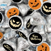 100 Pcs Halloween Party Candy Chocolate Hershey's Kisses (1lb) - Scary Pumpkins