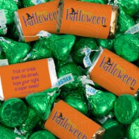 131 Pcs Halloween Candy Party Favors Hershey's Miniatures & Kisses - Green Spirit