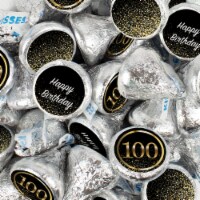 100 Pcs 100th Birthday Candy Chocolate Party Favor Hershey's Kisses Bulk (1lb)