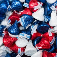 Hershey's Kisses Chocolate Patriotic Candy with Red, Blue, & White