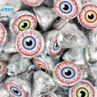 100 Pcs Halloween Party Candy Chocolate Silver Hershey's Kisses - Eyeballs