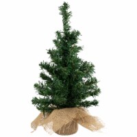 Northlight 18 Two-Tone Mixed Green Pine Artificial Christmas Tree with Burlap Base, Unlit