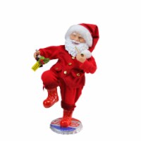 Northlight 12  Red and White Santa Claus Standing on Pepsi-Cola Bottle Cap Christmas Figurine