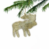 Gallerie II 5.25  Caribou Reindeer Silhouette Glittered Wood Christmas Ornament
