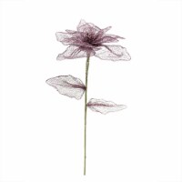 Select Artificials 23  Plum Purple Glittered Poinsettia Artificial Christmas Spray