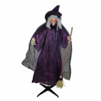 Northlight 66 Animated Standing Witch and Broomstick Halloween Decoration