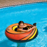 Swim Central 34851003 42 in. Orange & Black Inflatable Power Blaster Swimming Pool Inner Tube
