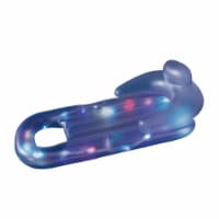 Pool Central 32557604 60.25 in. LED Lighted Inflatable Swimming Pool Floating Lounger Raft