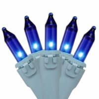 Brite Star 50-Count Blue Mini Christmas Lights Set - 17ft Blue Wire